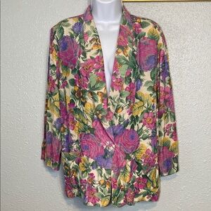 VNTG Craig Clothing Co. LightweighPink and Purple Floral Blazer with Relaxed Fit